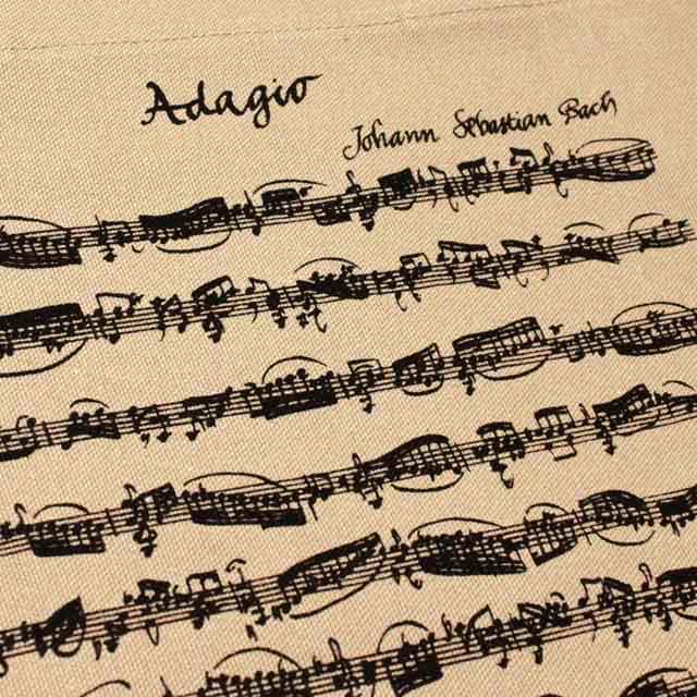 帆布トートバッグ バッハ Bach アダージョ Adagio 音楽雑貨 音楽ギフト 音楽グッズ 